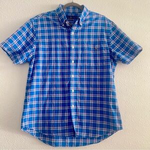 Ralph Lauren Men Short Sleeve Plaid Button Down Shirt Size XL